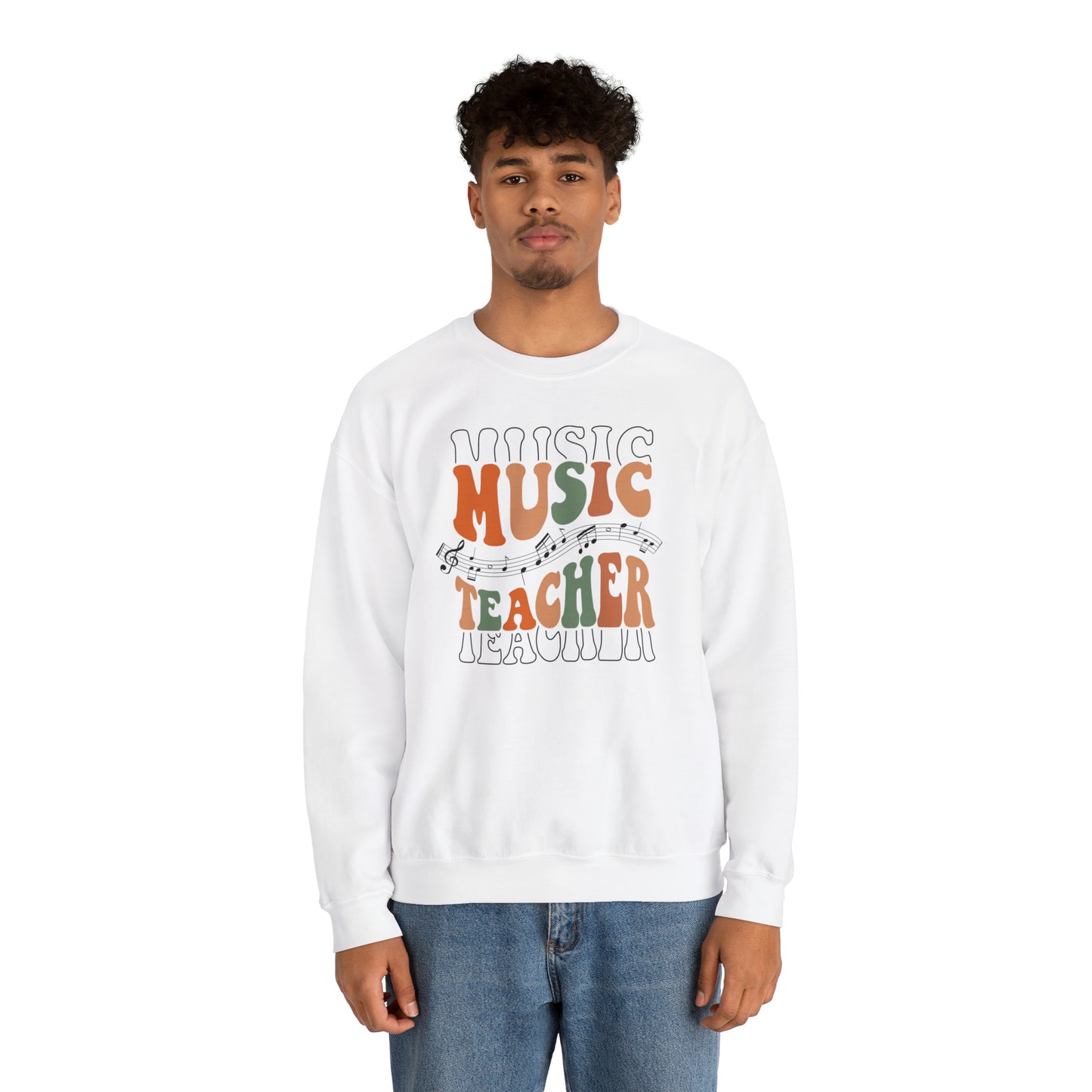 Music Teacher Multi-Line Heavyweight Crewneck Sweatshirt