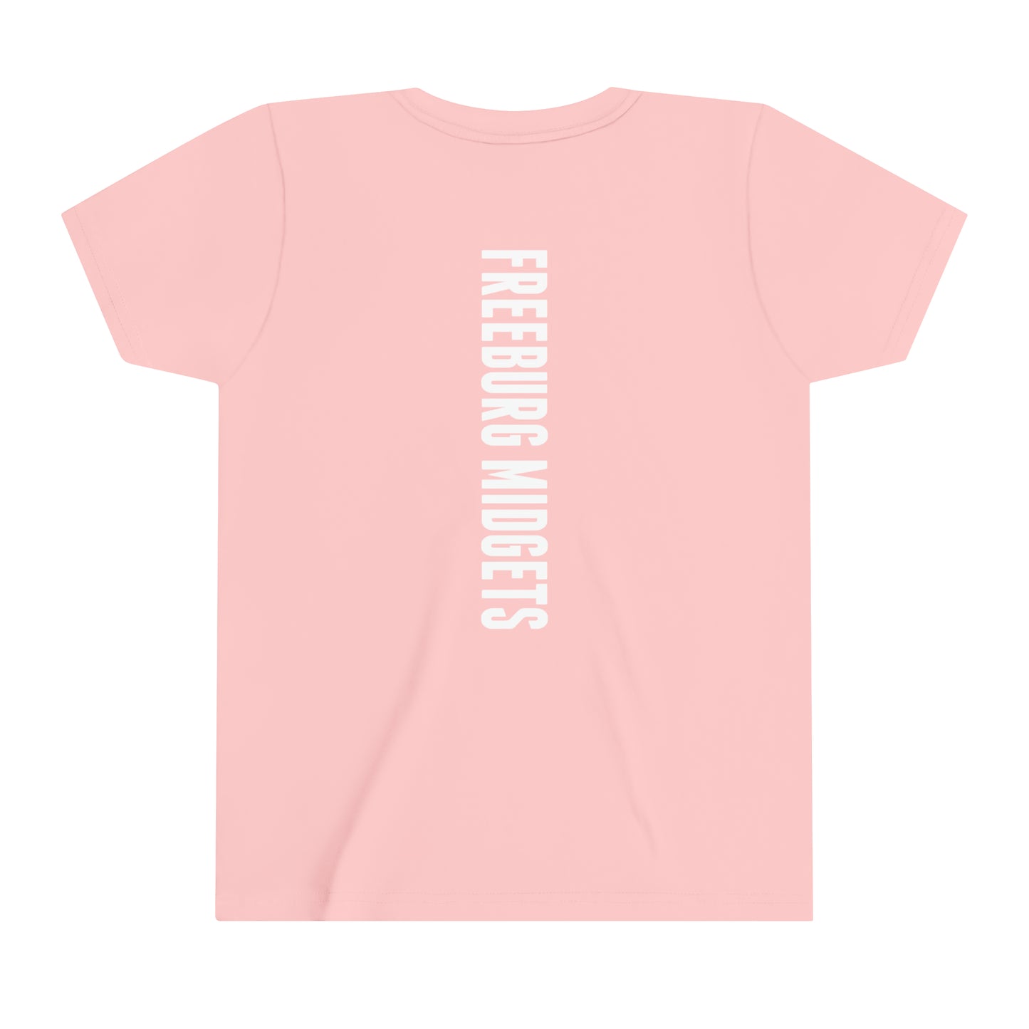 YOUTH - Front and Back Design - Varsity F Vertical Freeburg Midgets Logo - Short Sleeve Tee