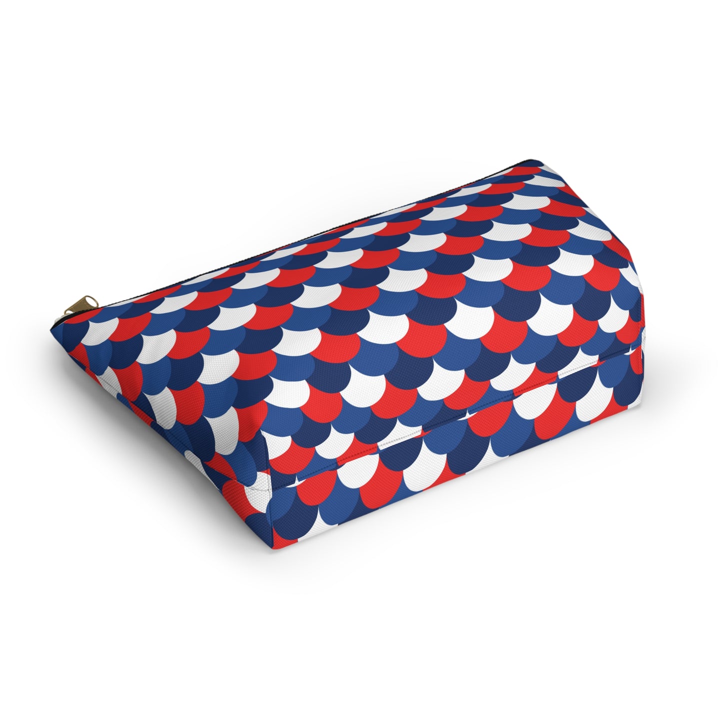 USA America 4th of July Mermaid Scale Red, White and Blue Print Design Accessory Pouch w T-bottom