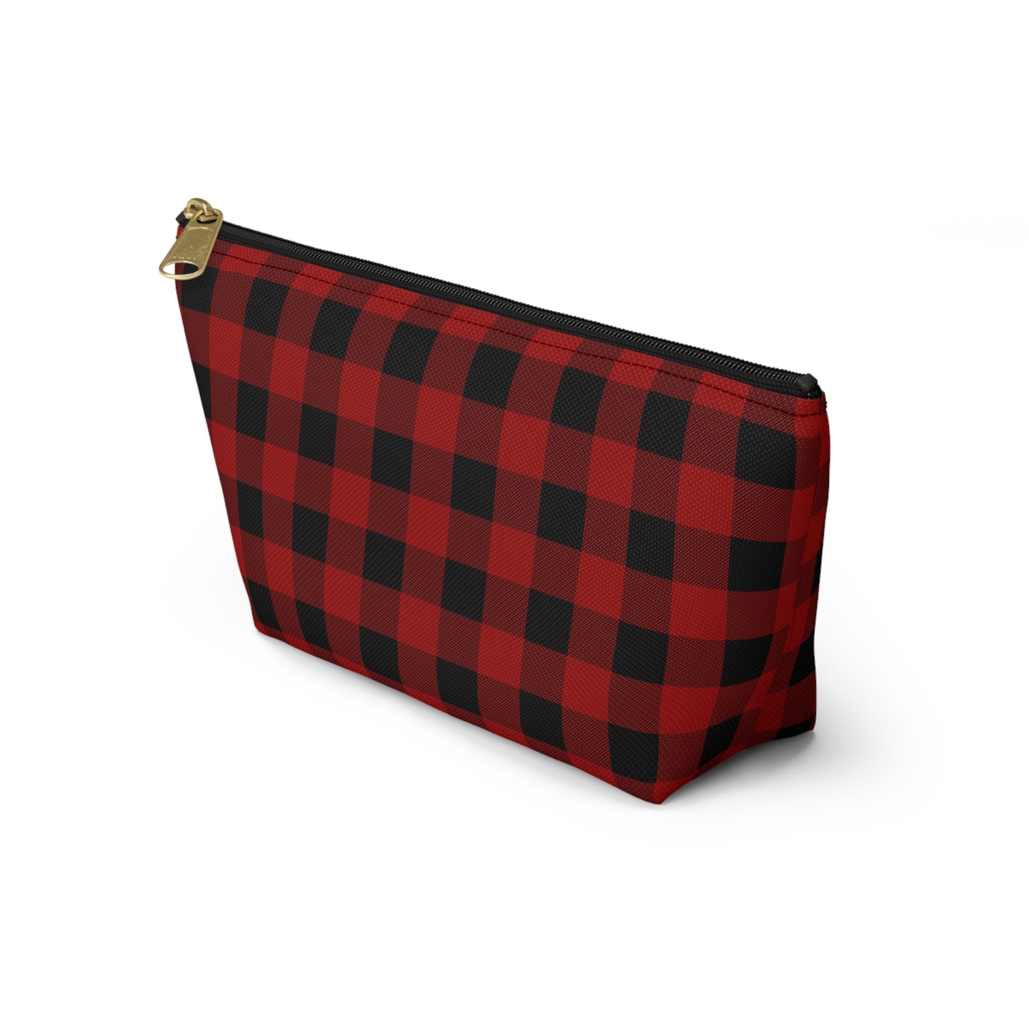 Red and Black Buffalo Plaid/Checkered Print Design Accessory Pouch w T-bottom