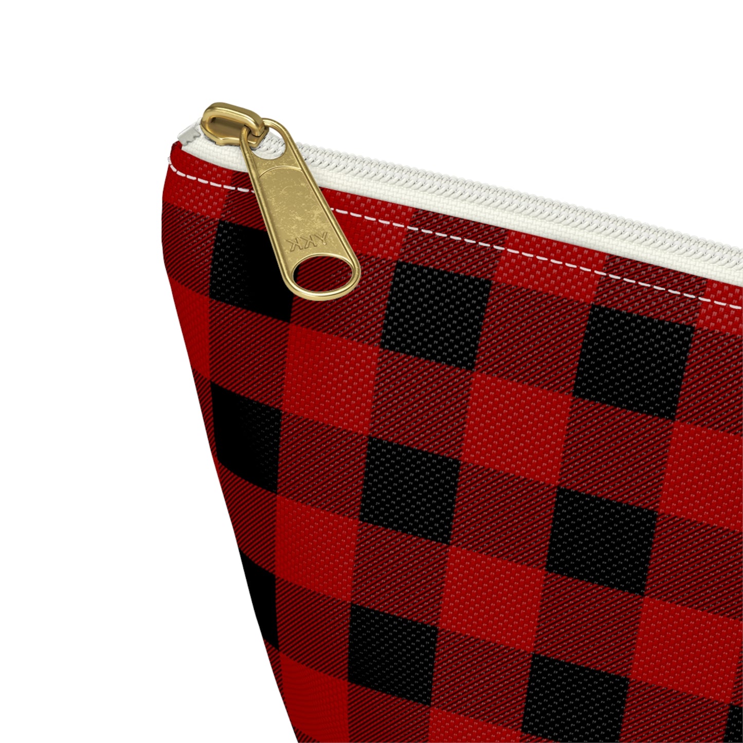 Red and Black Buffalo Plaid/Checkered Print Design Accessory Pouch w T-bottom