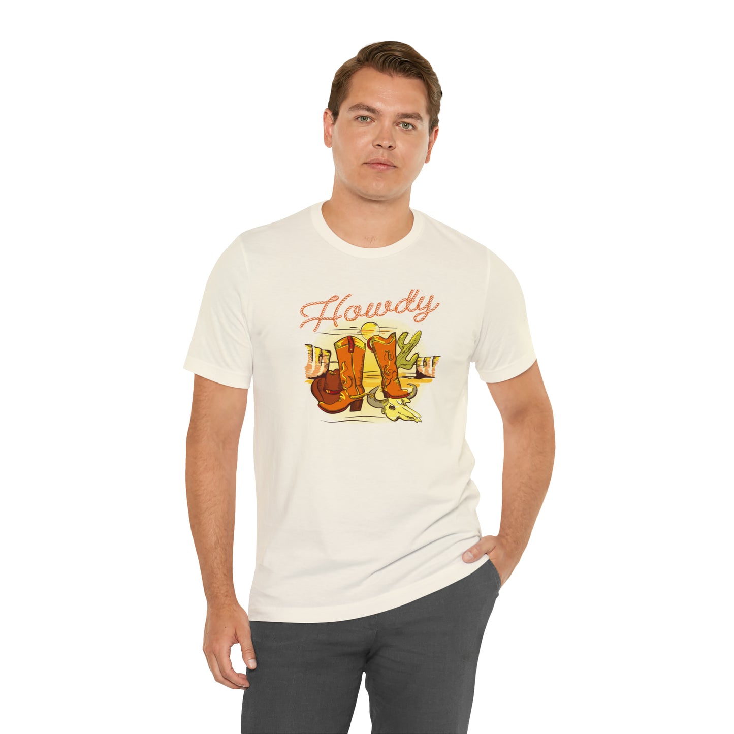 "Rope Howdy with boots" Unisex Jersey Short Sleeve Tee