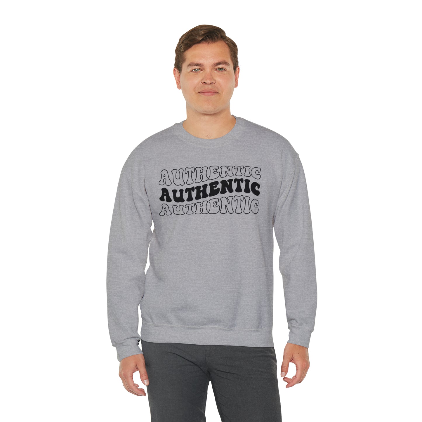 "Authentic" Black Logo Unisex Heavy Blend™ Crewneck Sweatshirt