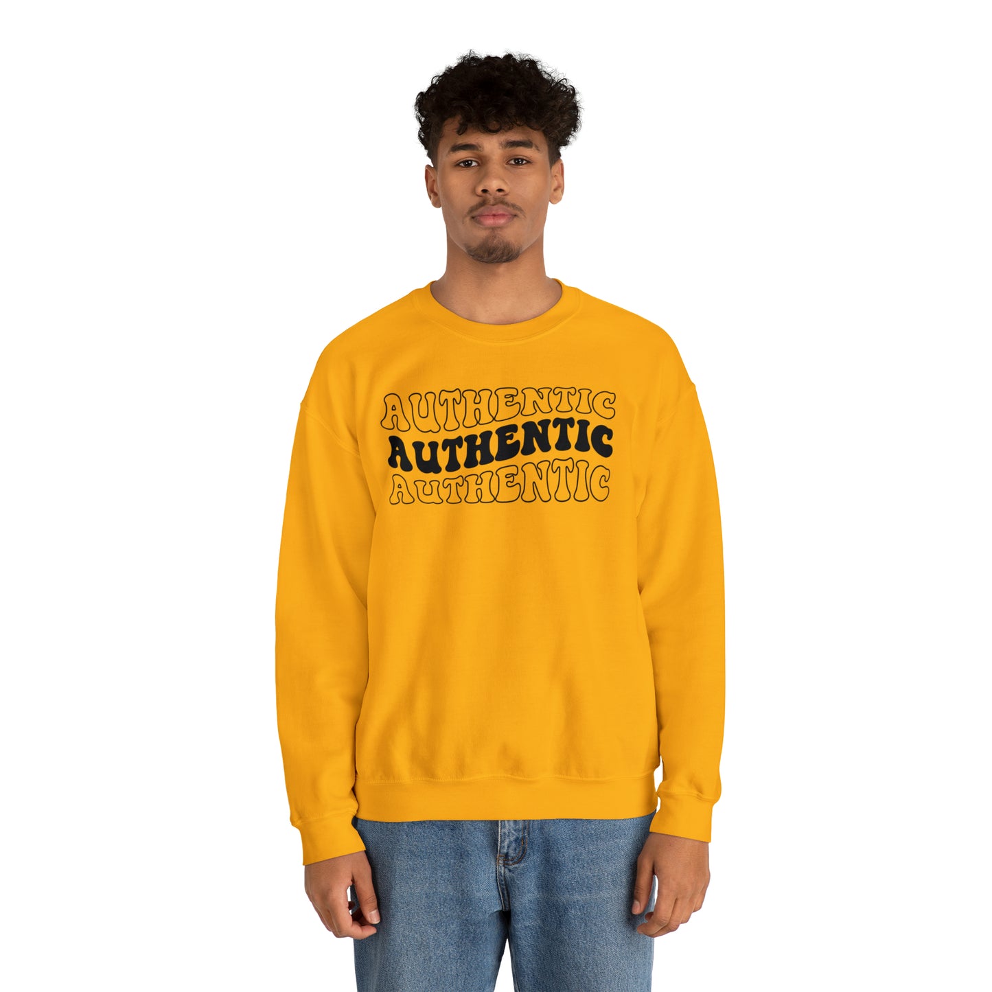 "Authentic" Black Logo Unisex Heavy Blend™ Crewneck Sweatshirt