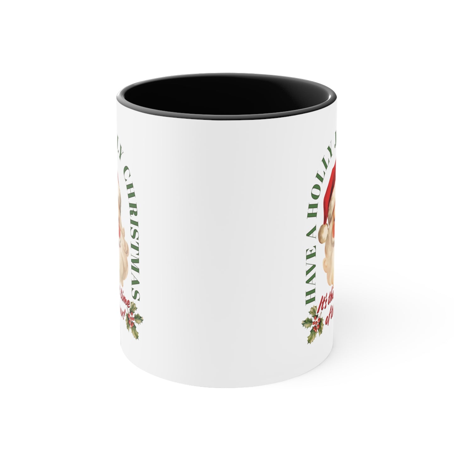 Have Holly Jolly Christmas Arched Classic Santa Accent Coffee Mug, 11oz