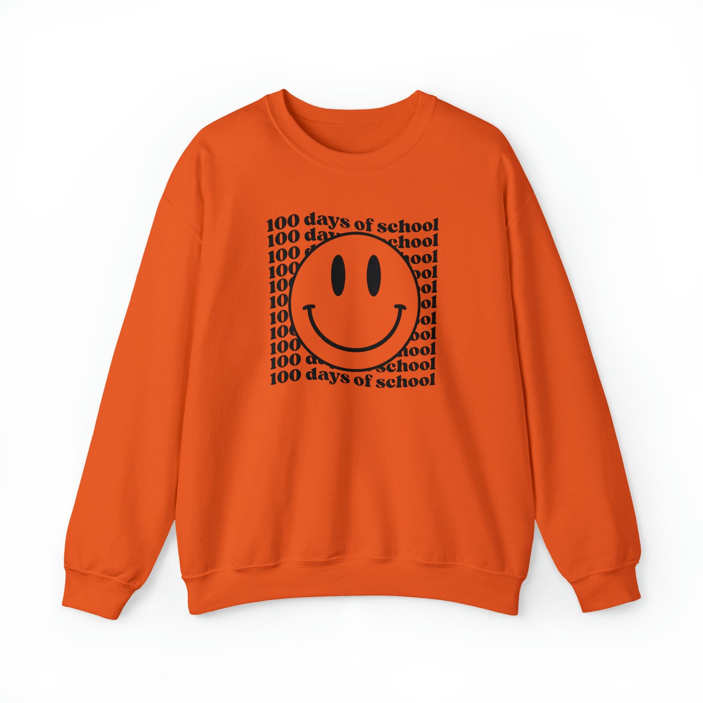 100 Days of School Smiley Face Heavyweight Crewneck Sweatshirt