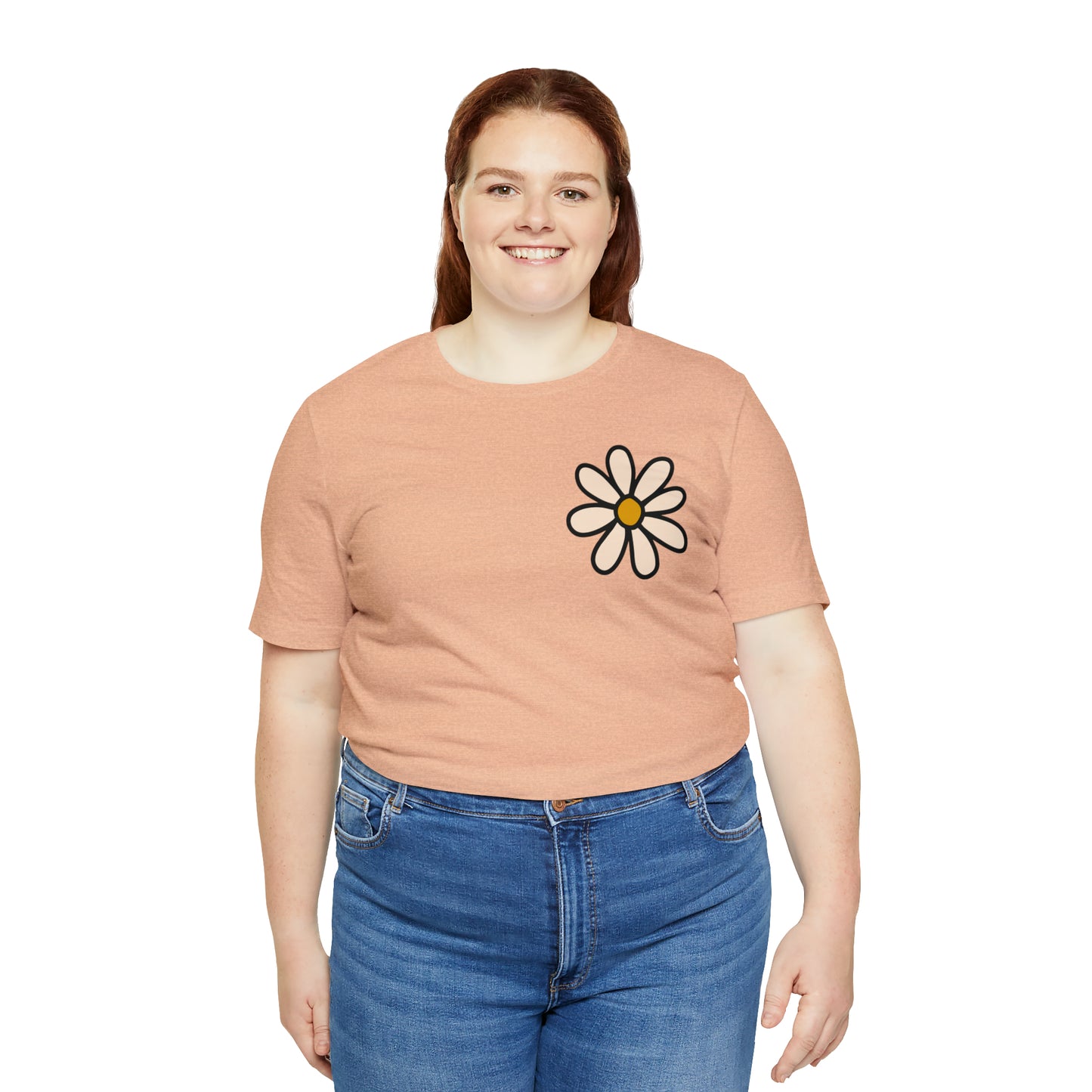 Distressed Daisy Love Like Jesus - Front and Back Design - T-Shirt