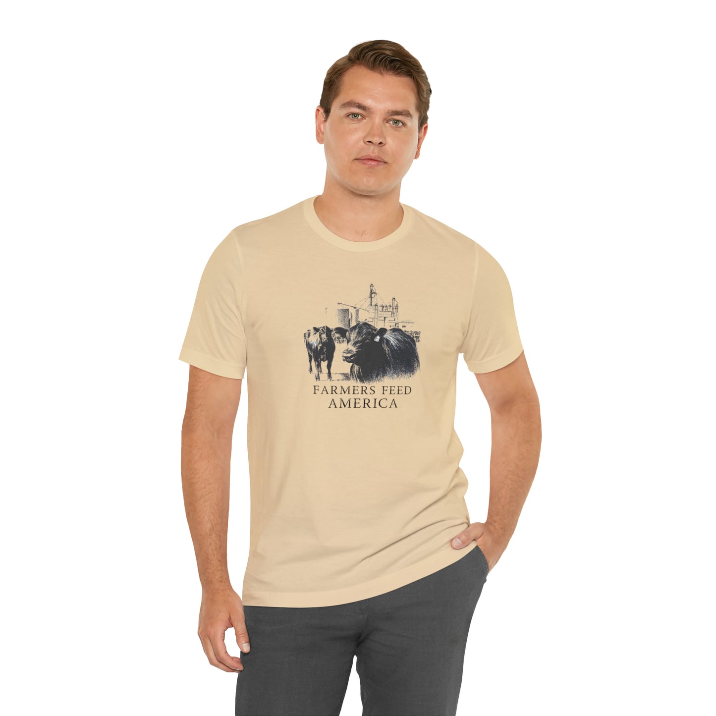 "Farmers Feed America" Unisex Jersey Short Sleeve Tee