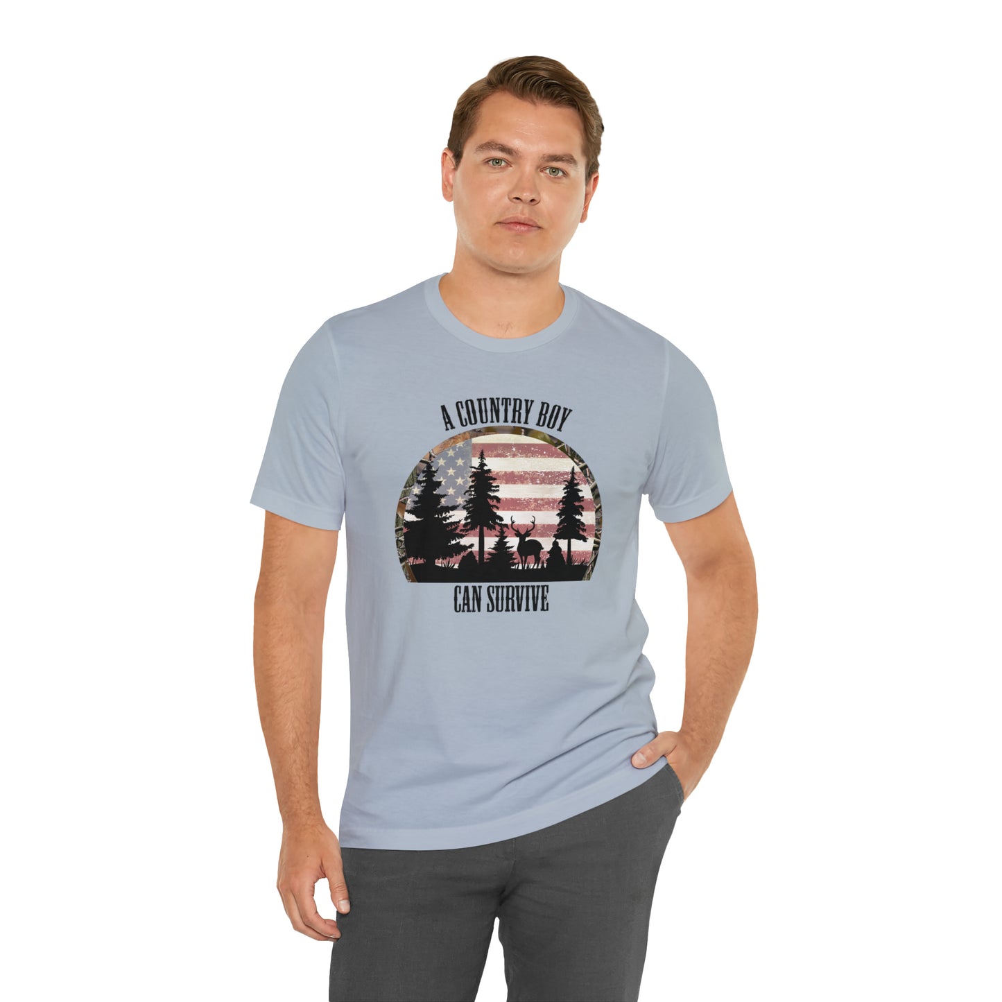 "A Country Boy Can Survive" Unisex Jersey Short Sleeve Tee