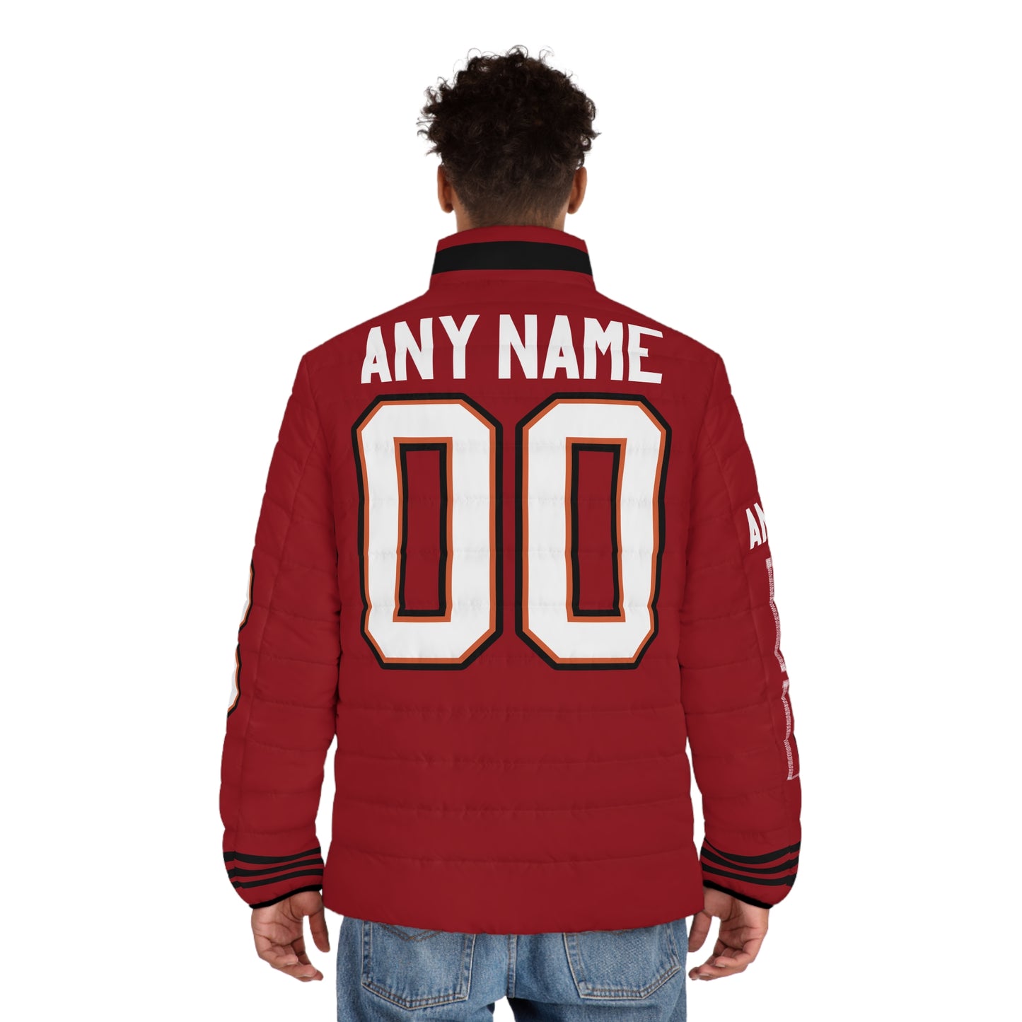 Custom Tampa Bay Game Day Men's Puffer Coat
