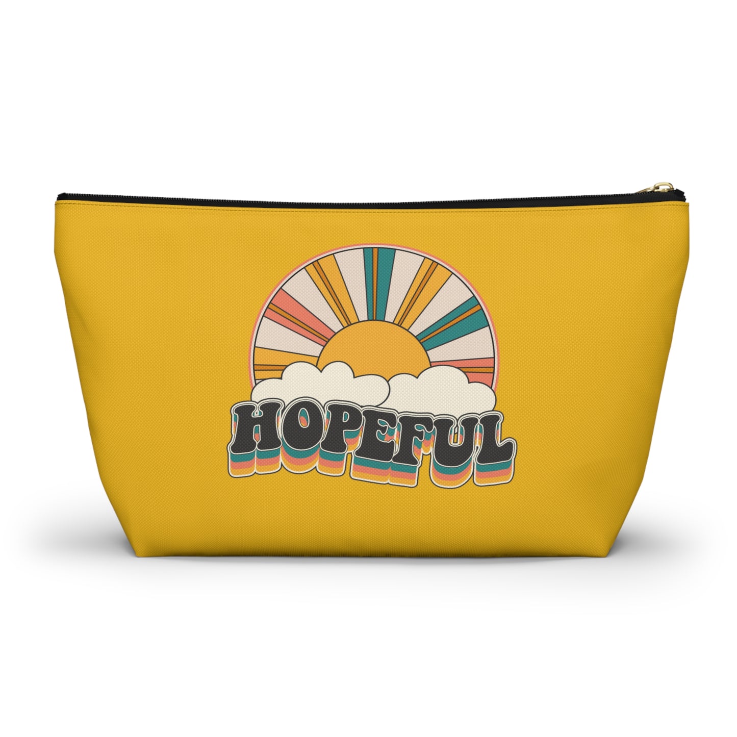 Christian Hopeful Rainbow Sunshine Print Design Accessory Pouch w T-bottom
