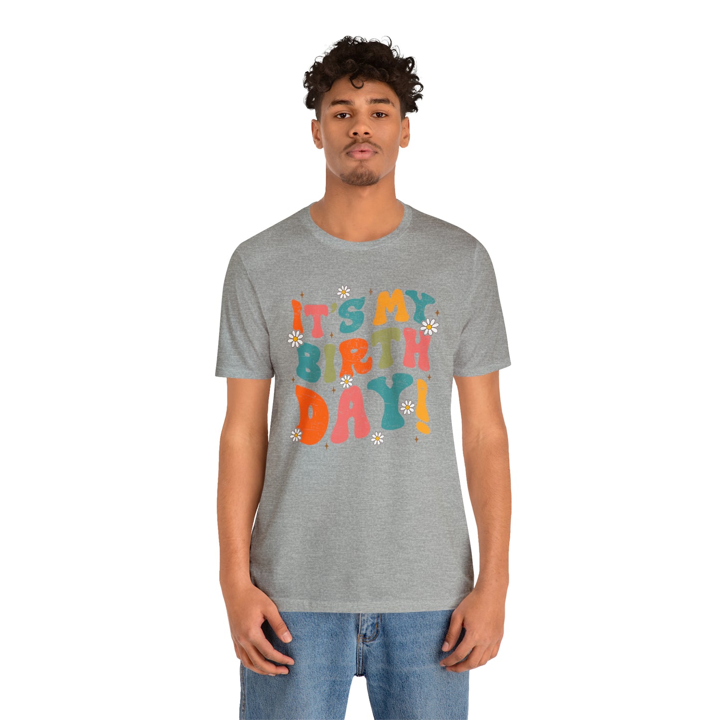 Distressed It's My Birthday Colorful Daisy T-Shirt