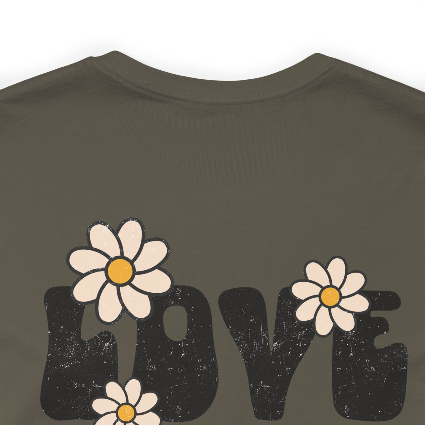 Distressed Daisy Love Like Jesus - Front and Back Design - T-Shirt