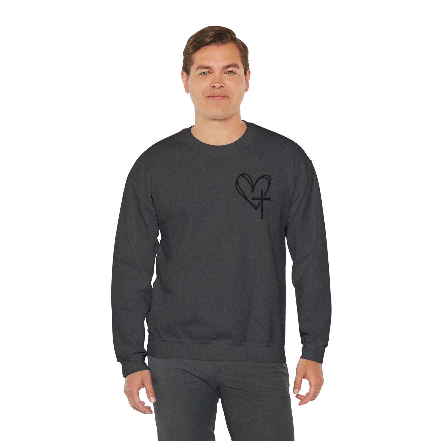 Amen Amen Amen with Cross Front and Back Design Heavy Blend™ Crewneck Sweatshirt