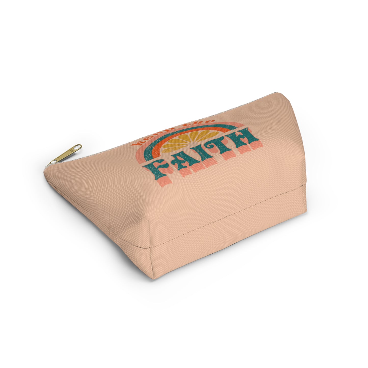 Christian Keep the Faith Print Design Accessory Pouch w T-bottom