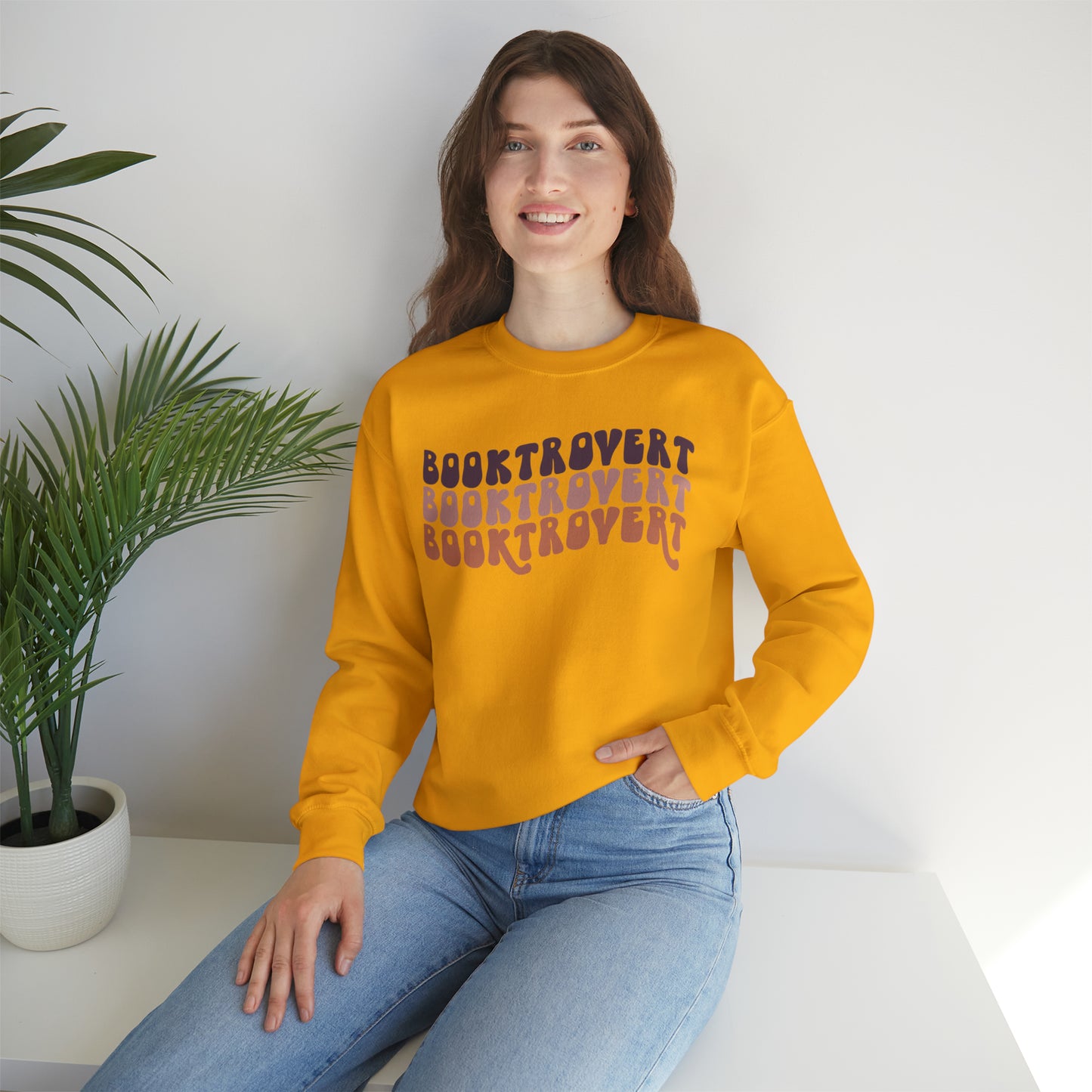 Warm Booktrovert Unisex Heavy Blend Crewneck Sweatshirt