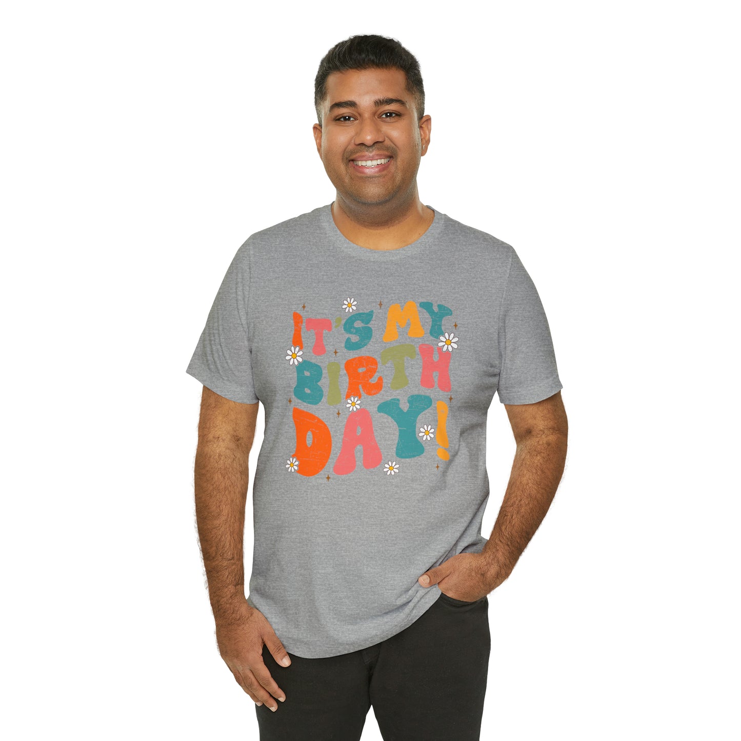 Distressed It's My Birthday Colorful Daisy T-Shirt