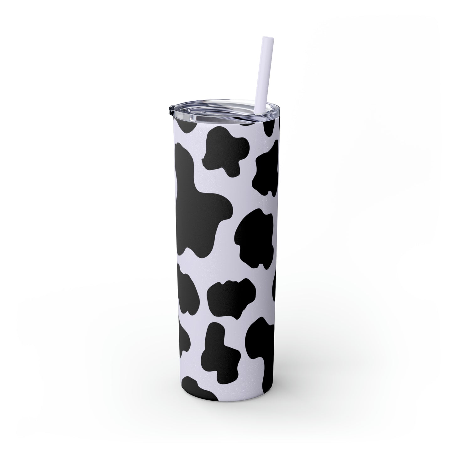 Country Cow Print Skinny Tumbler with Straw, 20oz