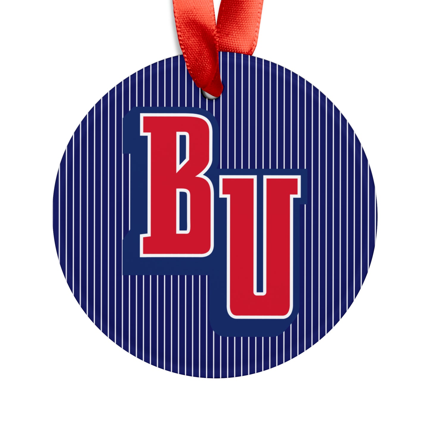 BU Belmont University Logo Ornament with Ribbon