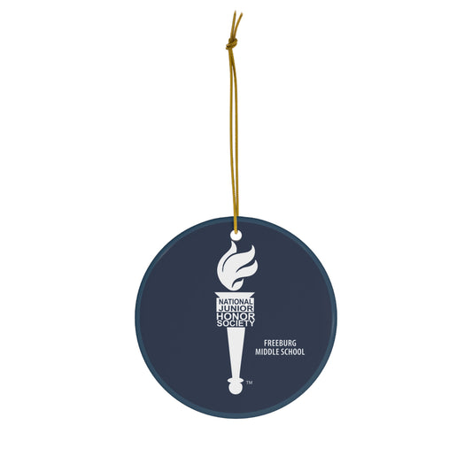 NJHS Navy Torch Ceramic Ornament, 4 Shapes