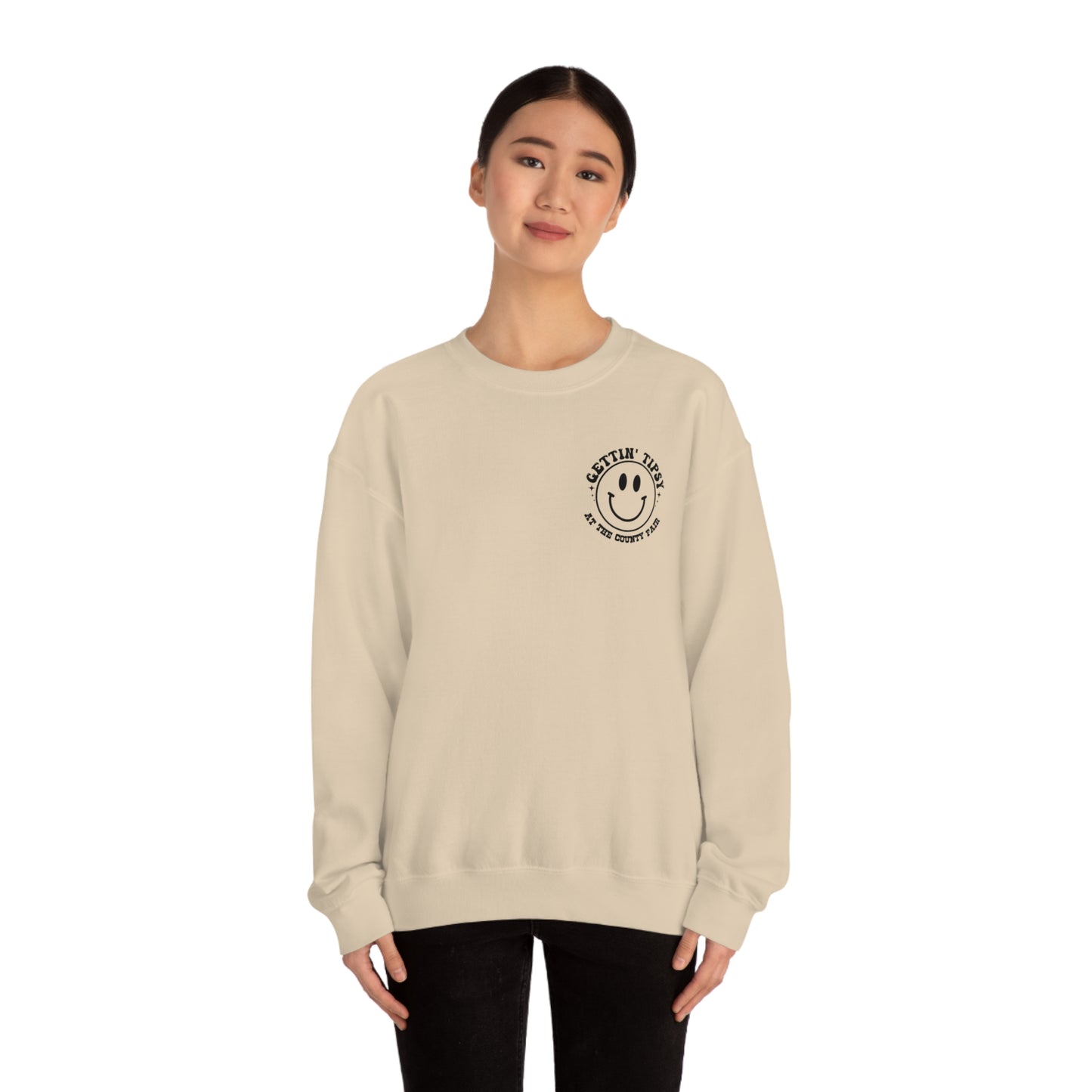 "Gettin' Tipsy at the County Fair" (Front & Back Design) - Unisex Heavy Blend™ Crewneck Sweatshirt