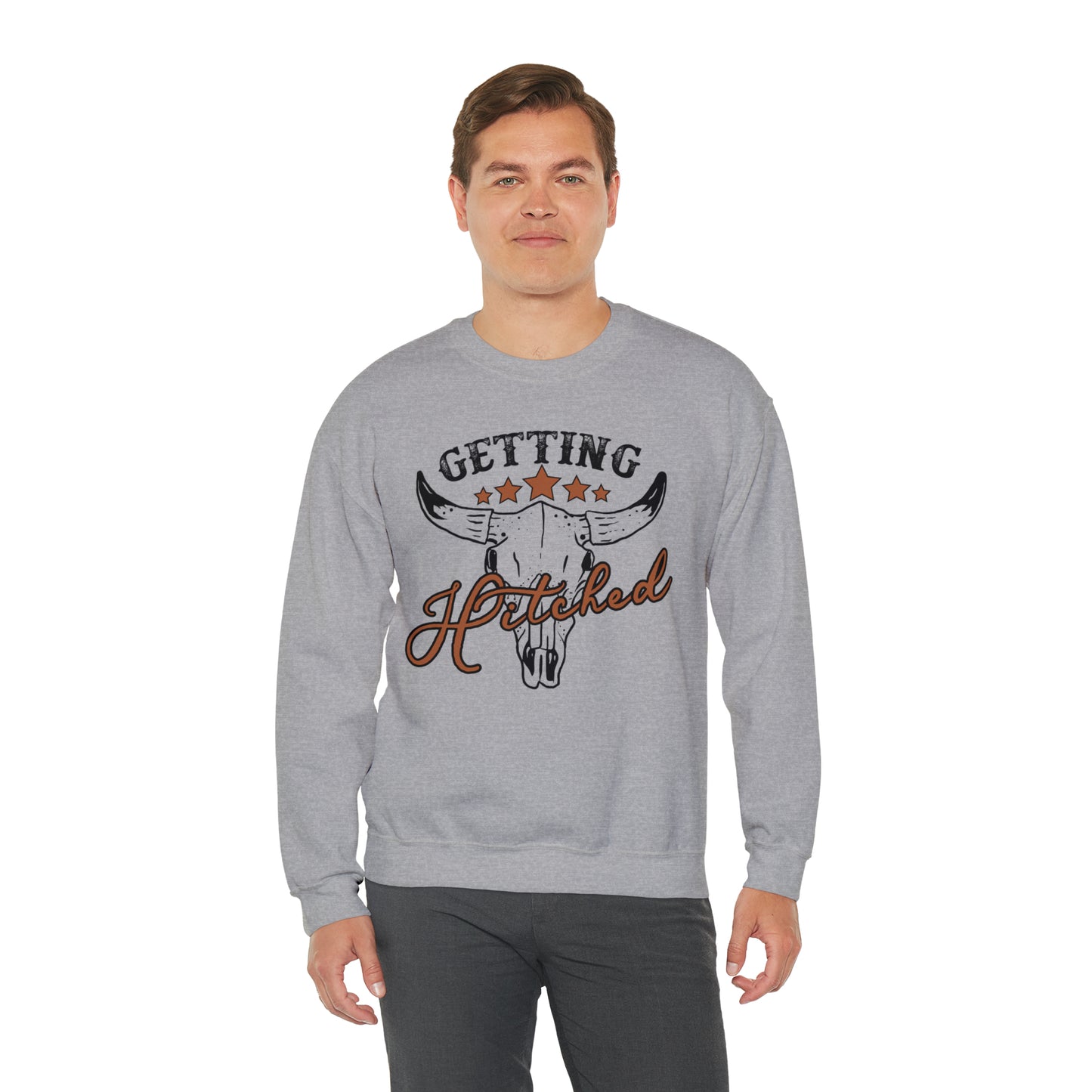 Vintage Getting Hitched Bride Unisex Heavy Blend™ Crewneck Sweatshirt