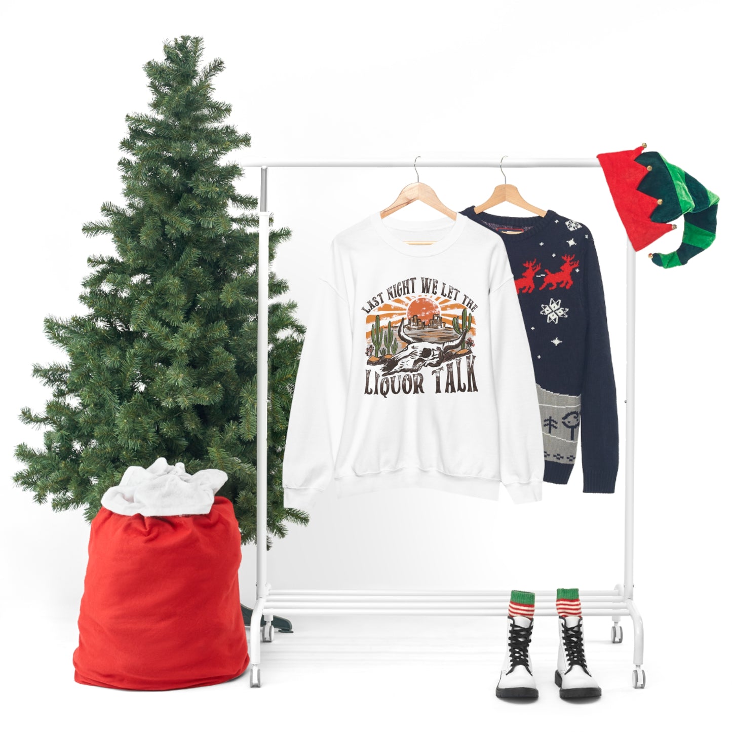 Vintage "Last Night We Let the Liquor Talk" Unisex Heavy Blend™ Crewneck Sweatshirt