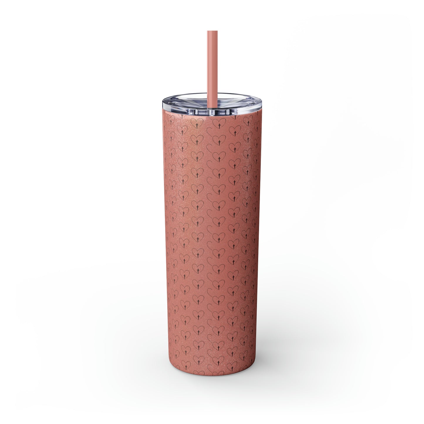Look Back and Thank God Look Forward and Trust God Christian Skinny Tumbler with Straw, 20oz