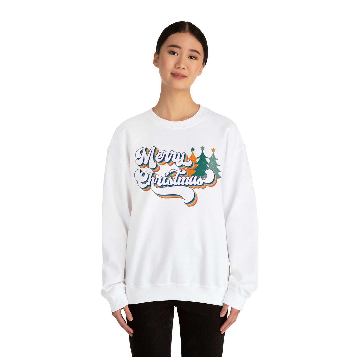 Retro Merry Christmas Heavyweight Crewneck Sweatshirt