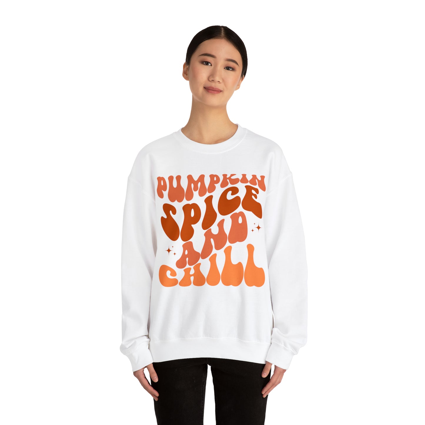 Pumpkin Spice and Chill Heavy Blend™ Crewneck Sweatshirt