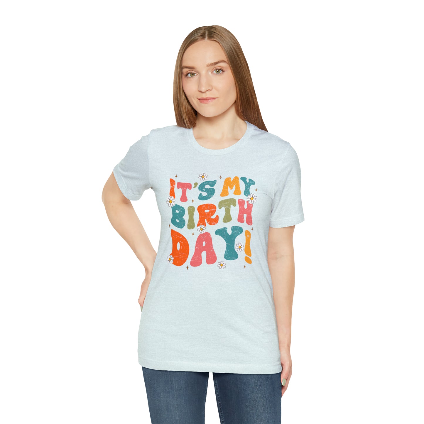 Distressed It's My Birthday Colorful Daisy T-Shirt