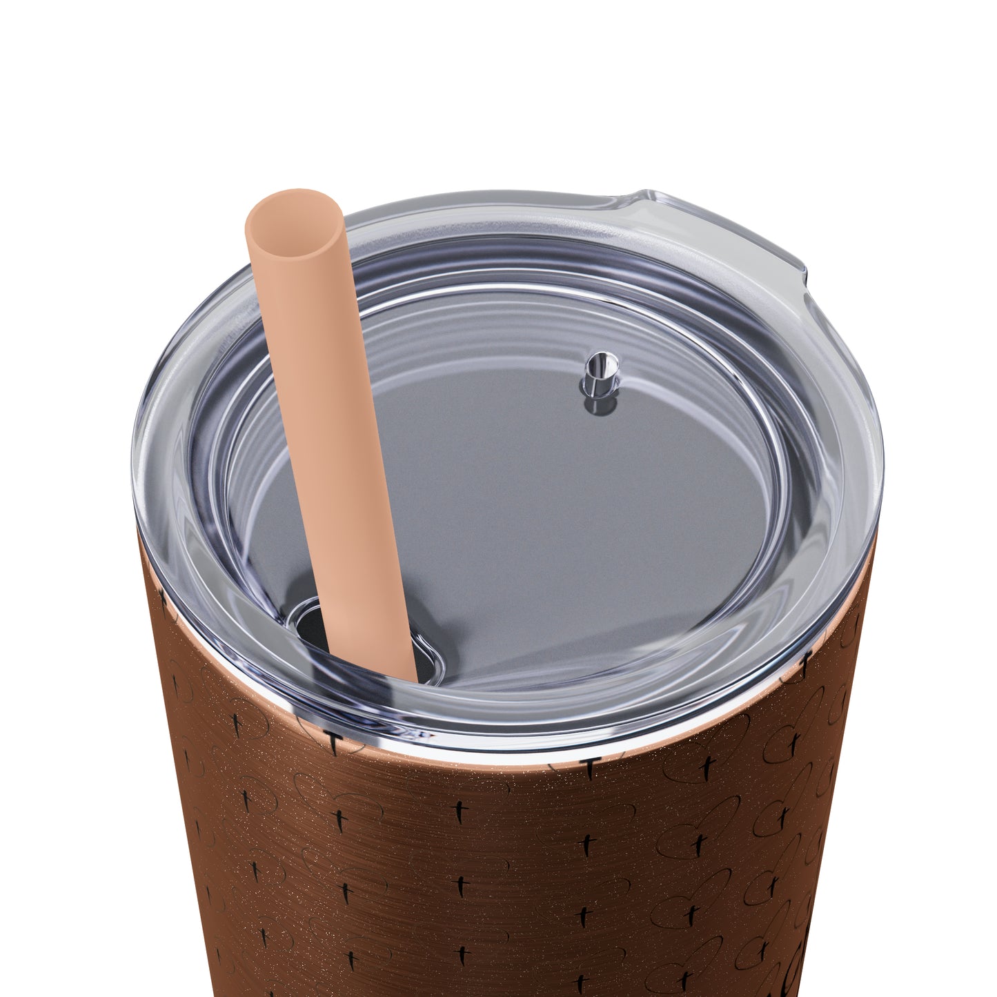 Look Back and Thank God Look Forward and Trust God Christian Skinny Tumbler with Straw, 20oz