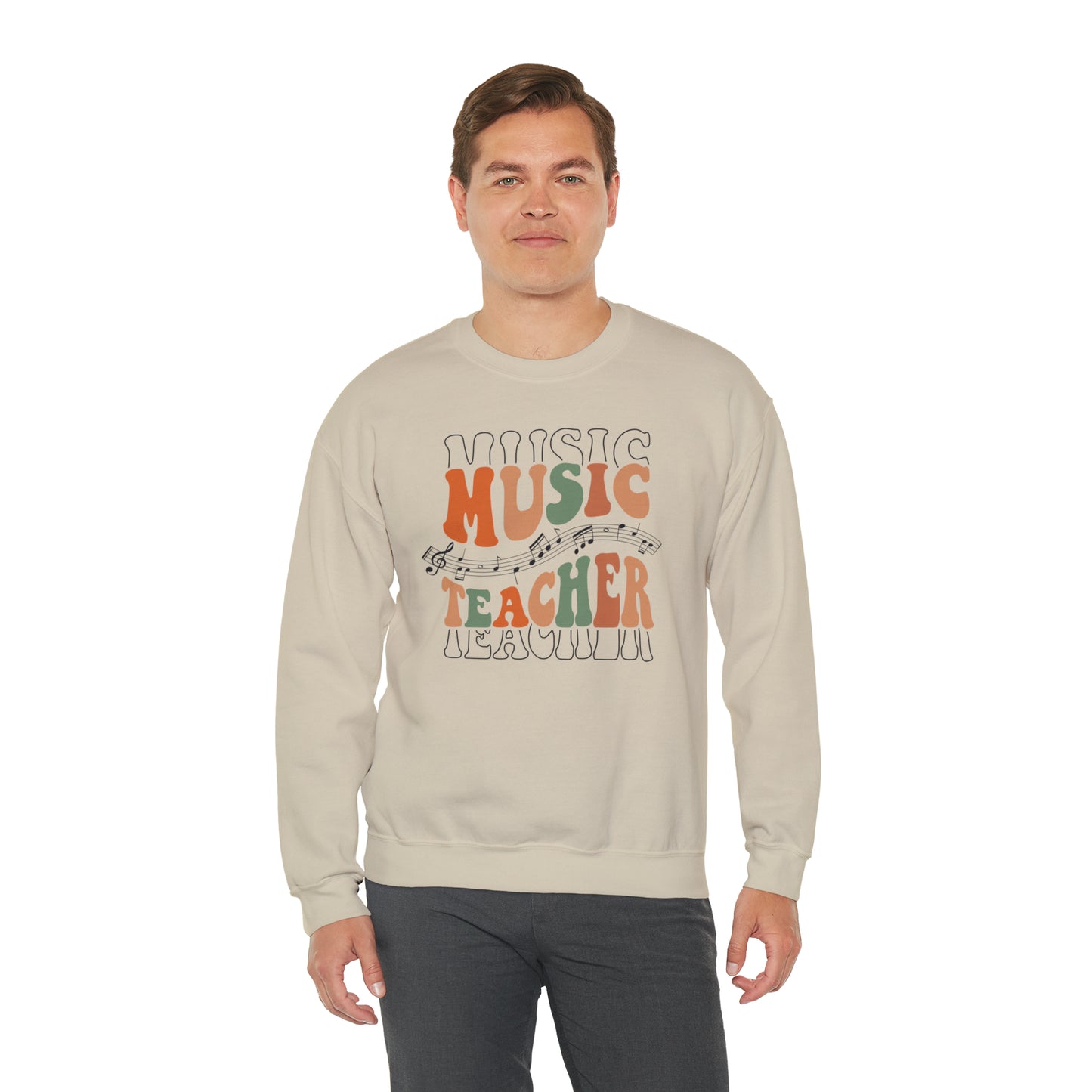 Music Teacher Multi-Line Heavyweight Crewneck Sweatshirt