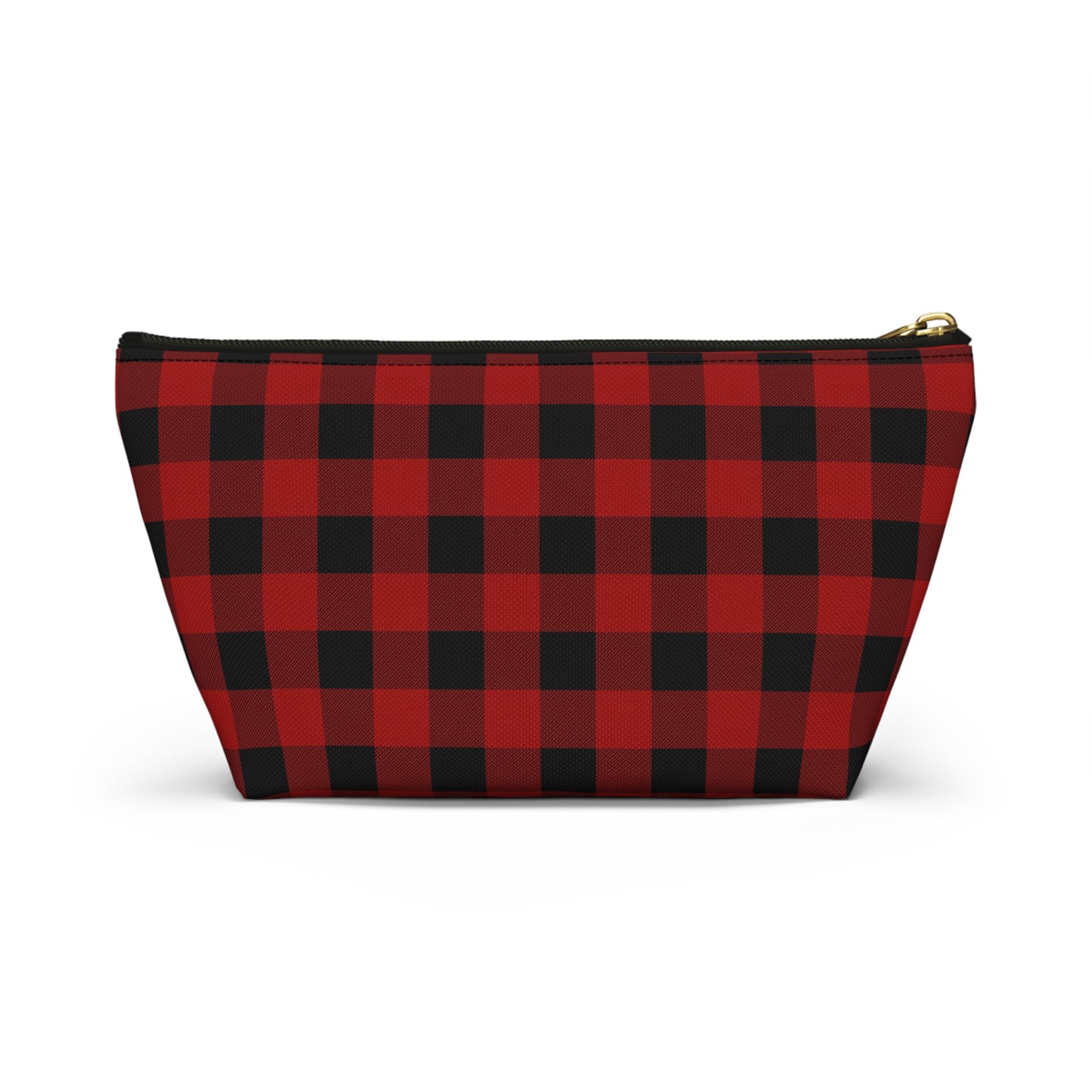Red and Black Buffalo Plaid/Checkered Print Design Accessory Pouch w T-bottom
