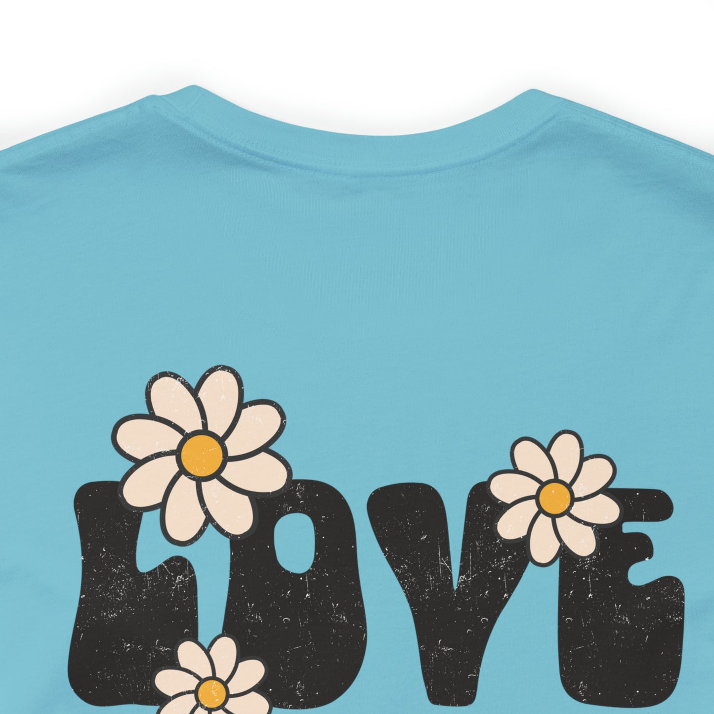 Distressed Daisy Love Like Jesus - Front and Back Design - T-Shirt