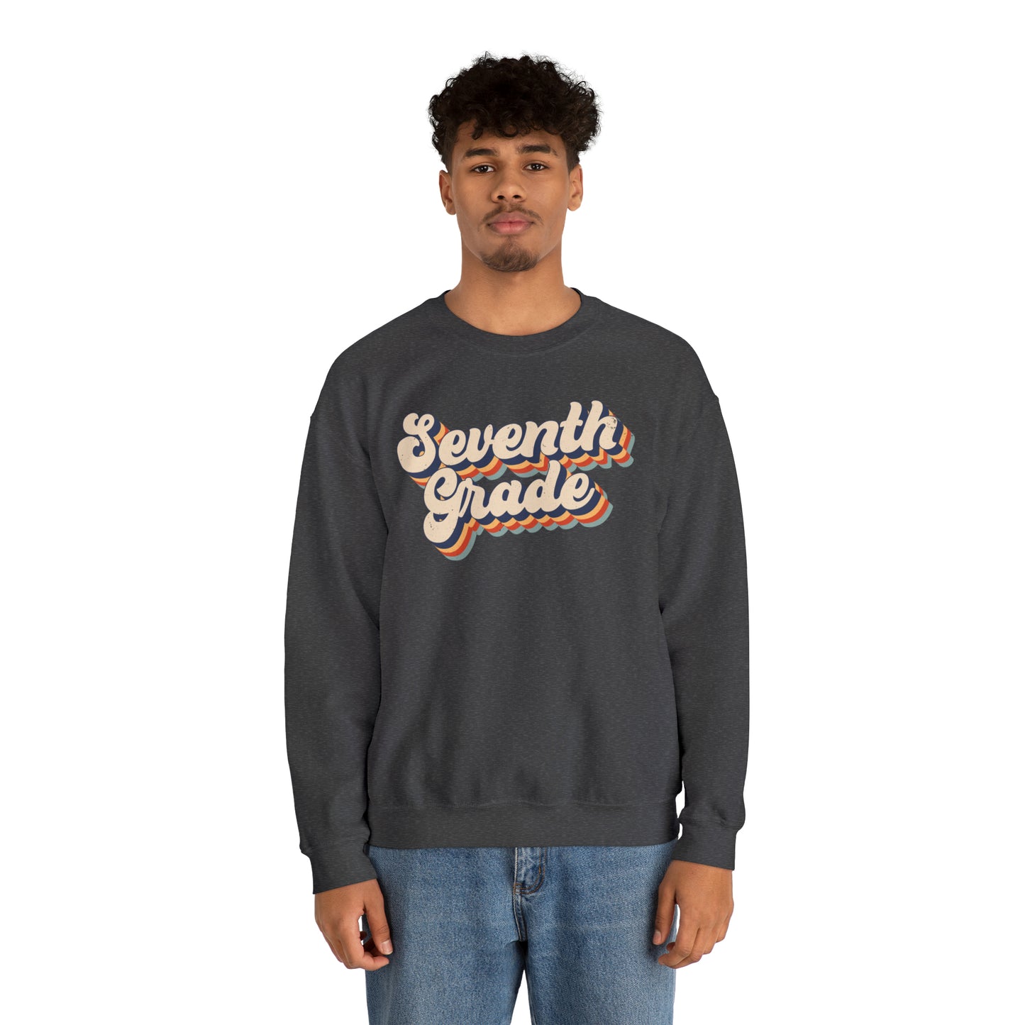 Retro Seventh Grade Unisex Heavy Blend™ Crewneck Sweatshirt