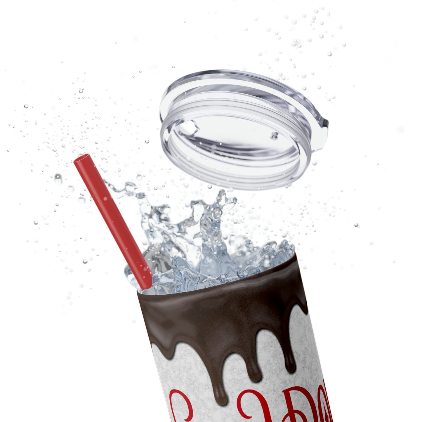 North Pole Santa Claus Hot Chocolate Co. Christmas/ Holiday Skinny Tumbler with Straw, 20oz