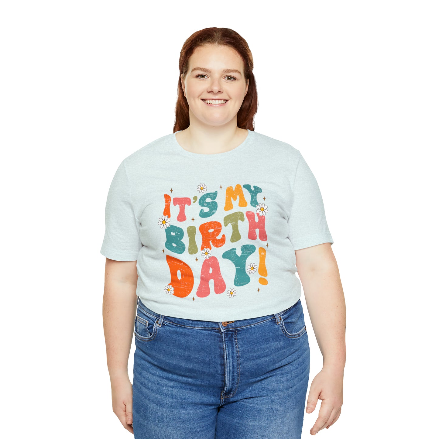 Distressed It's My Birthday Colorful Daisy T-Shirt