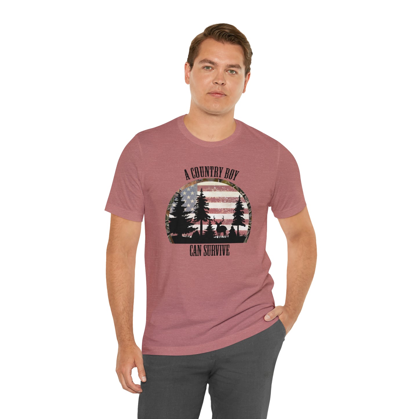 "A Country Boy Can Survive" Unisex Jersey Short Sleeve Tee