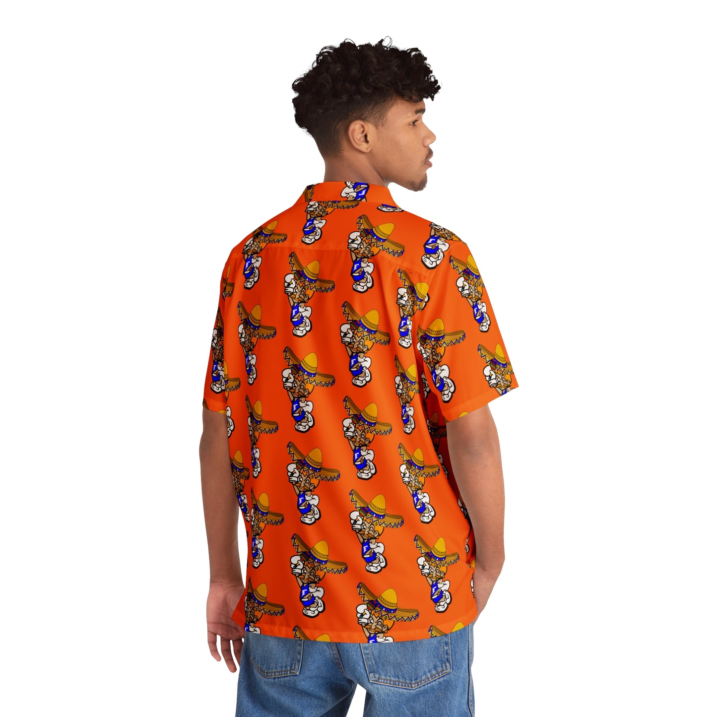 Freeburg Sombrero Midget Men's Hawaiian Shirt - Orange