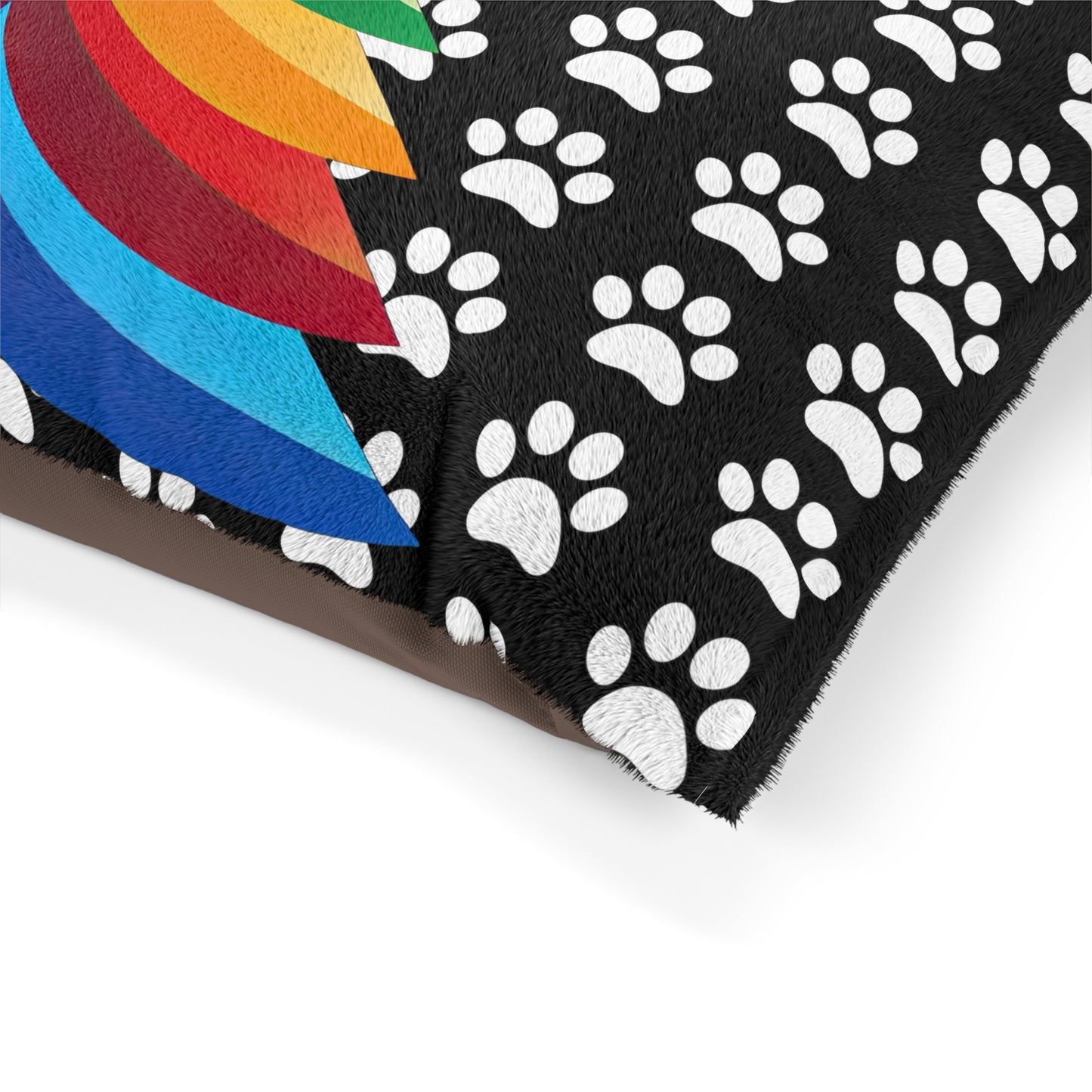 Layered Rainbow Tree Paw Print Pet Bed