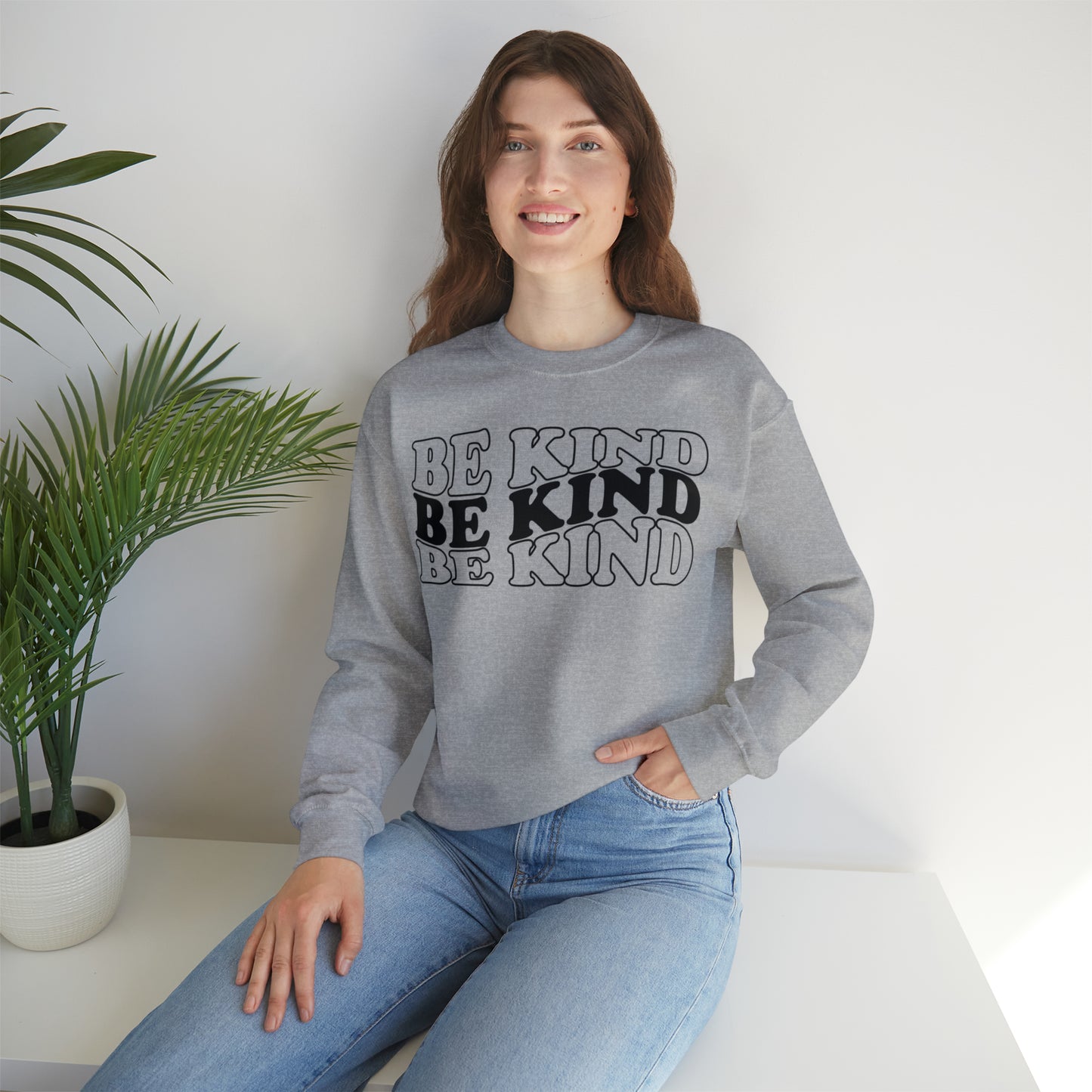 Be Kind Black Logo Unisex Heavy Blend™ Crewneck Sweatshirt