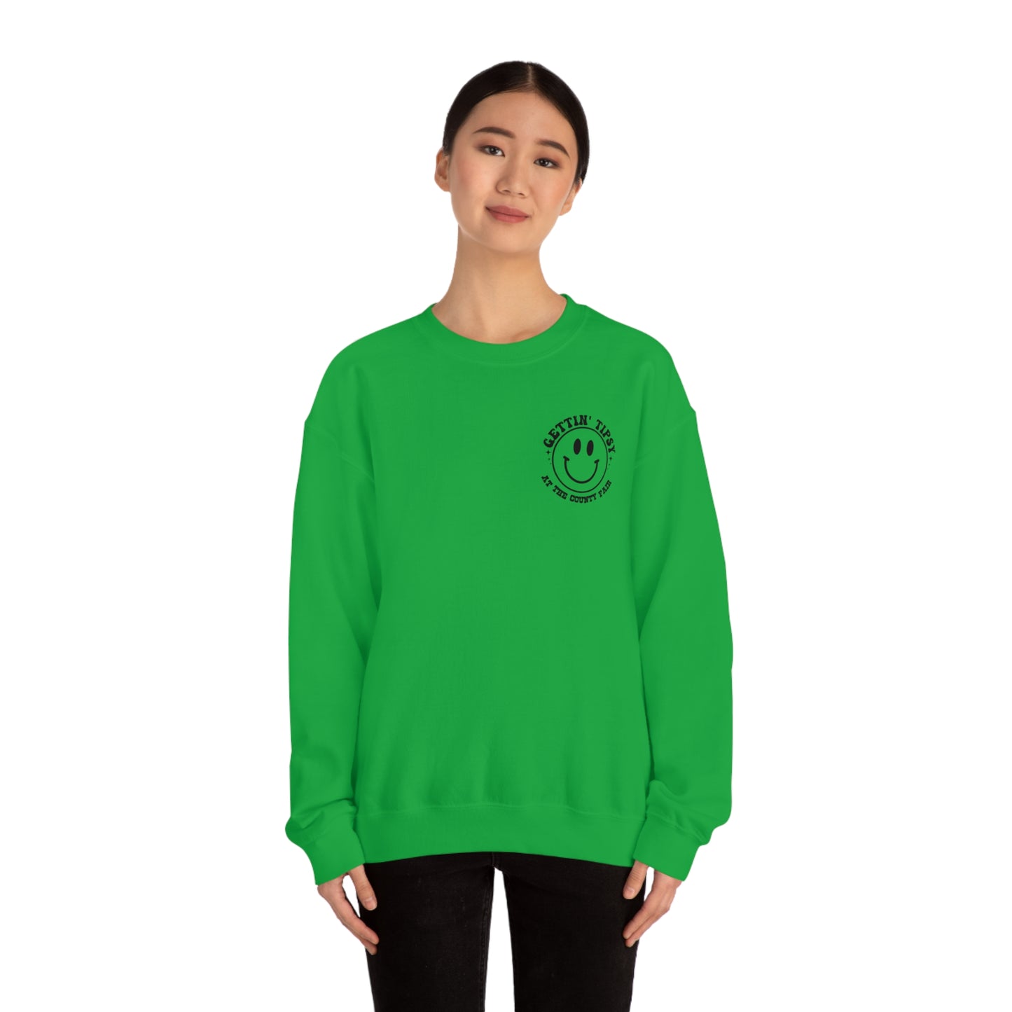 "Gettin' Tipsy at the County Fair" (Front & Back Design) - Unisex Heavy Blend™ Crewneck Sweatshirt