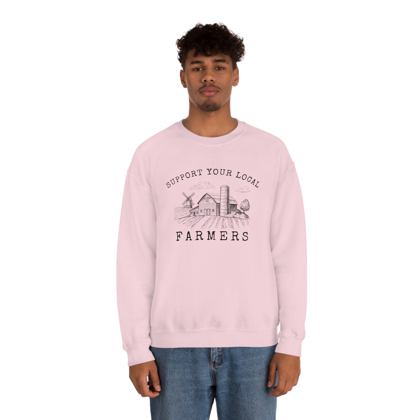 "Support Your Local Farmers - Wide Scene" - Unisex Heavy Blend™ Crewneck Sweatshirt