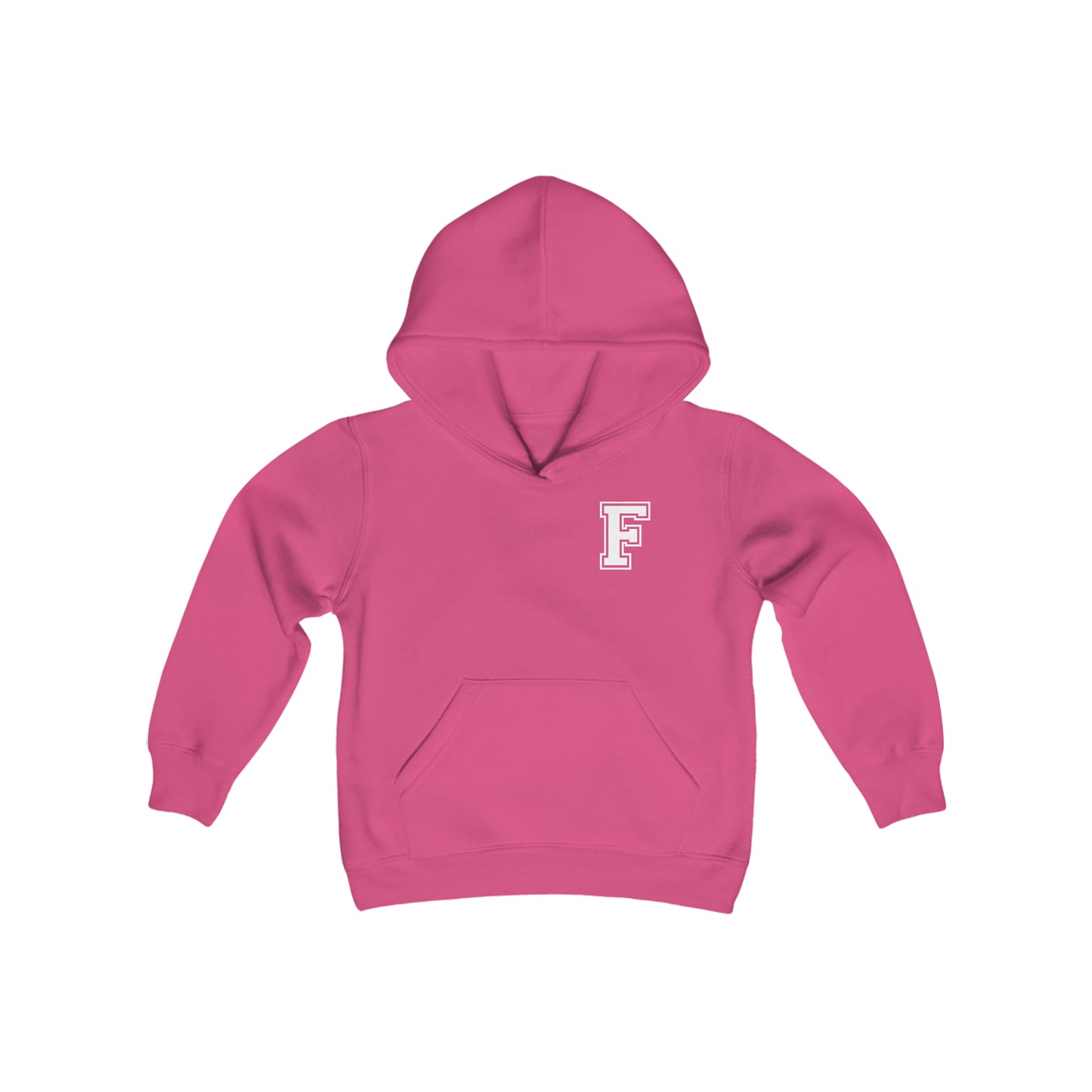 YOUTH - Front and Back Design - Varsity F and Vertical Freeburg Midgets Logo Youth Heavy Blend Hooded Sweatshirt