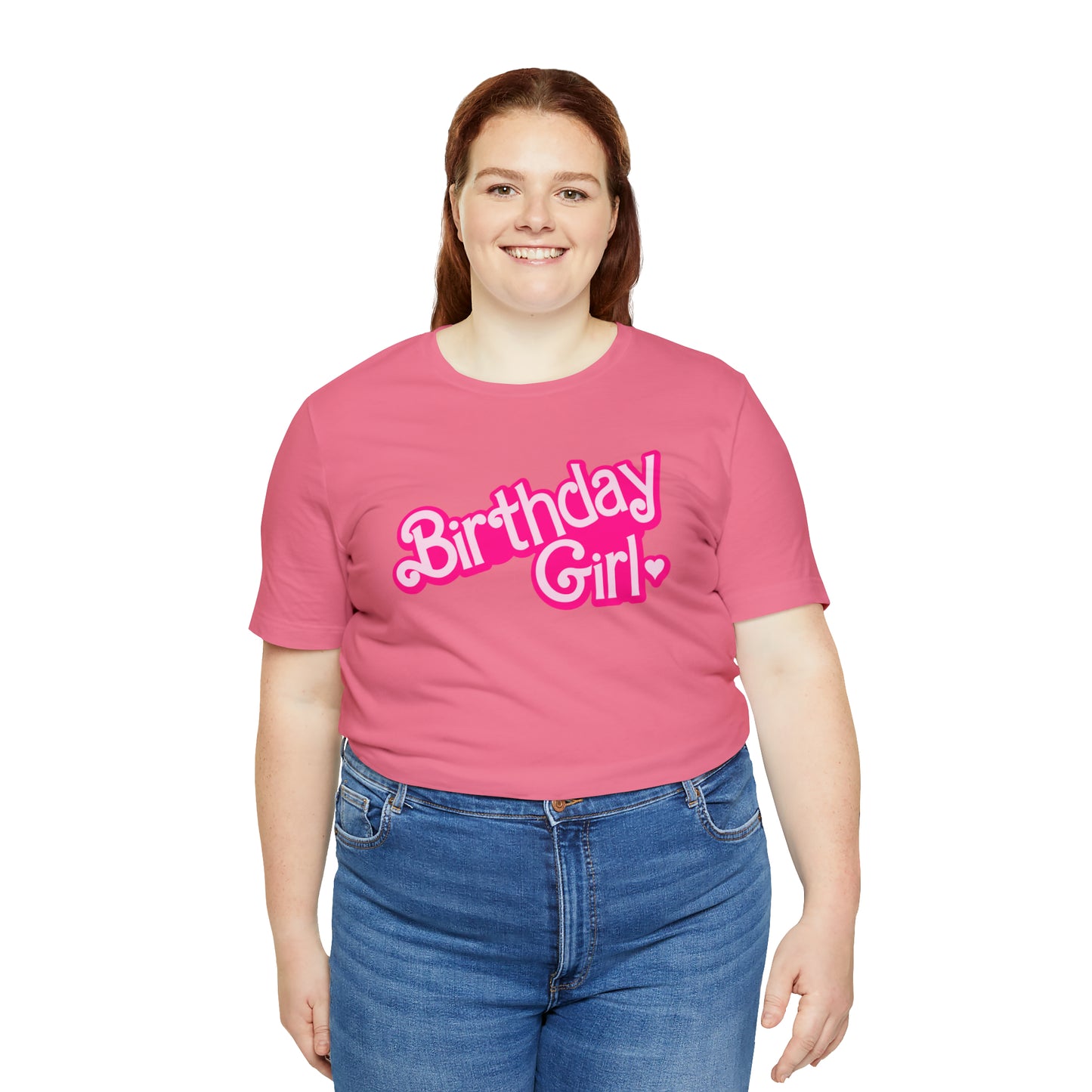 Birthday Girl Hot Pink Barbie Print T-Shirt -