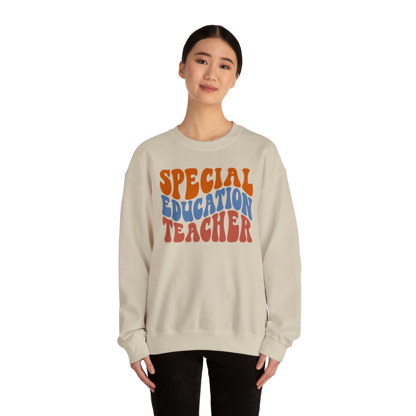 Retro Warm Colored Special Education Teacher Unisex Heavy Blend™ Crewneck Sweatshirt