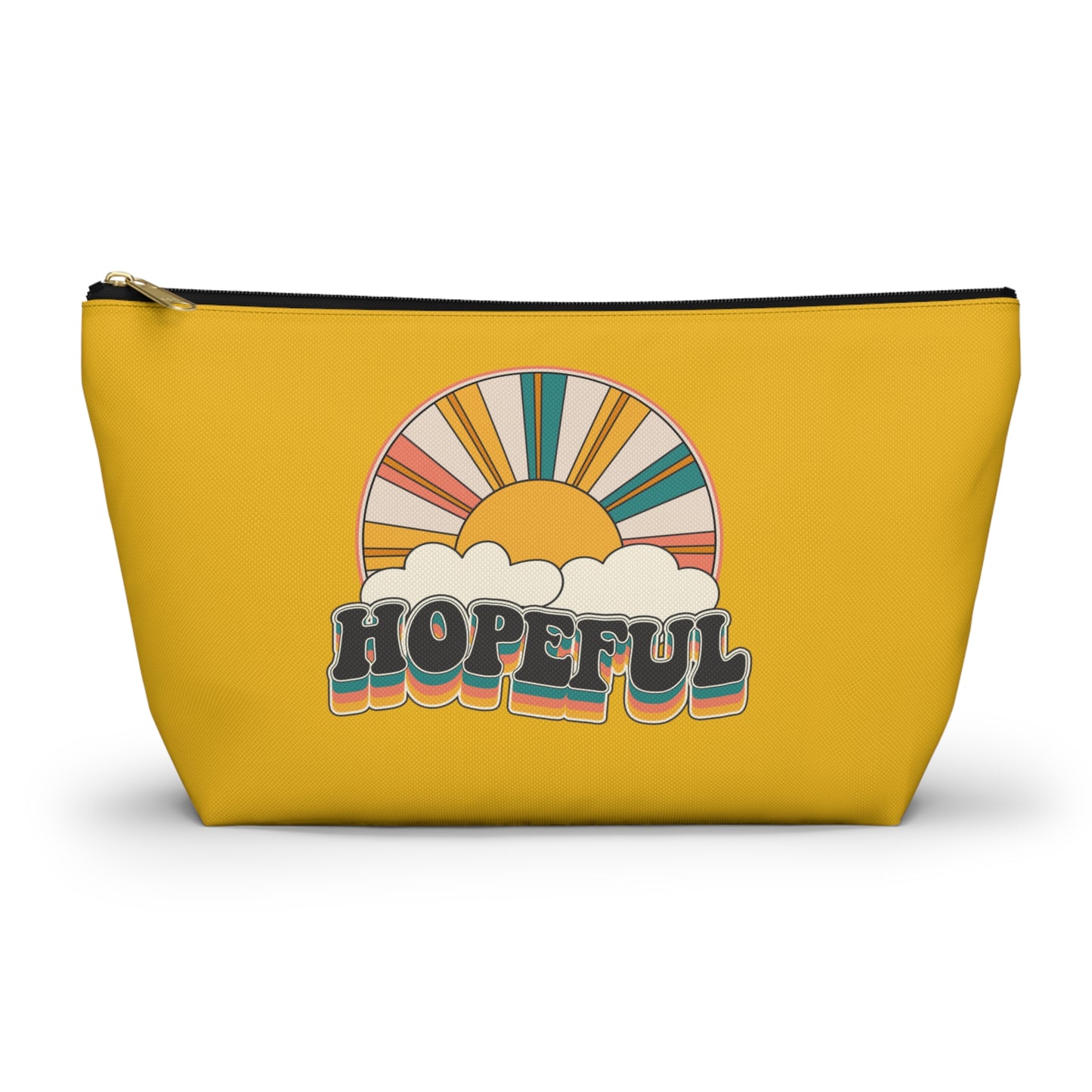 Christian Hopeful Rainbow Sunshine Print Design Accessory Pouch w T-bottom