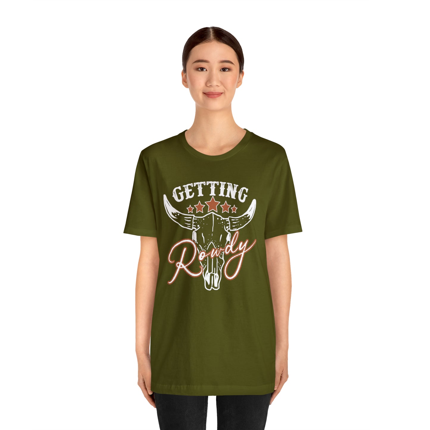 Vintage Getting Rowdy Party/ Bridesmaid/ Groomsman T-Shirt - White Ink