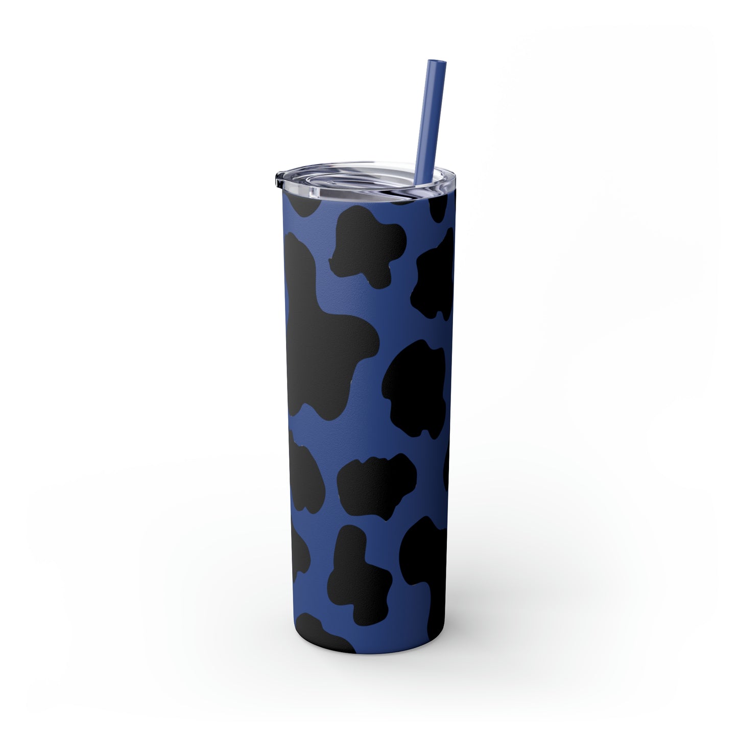 Country Cow Print Skinny Tumbler with Straw, 20oz